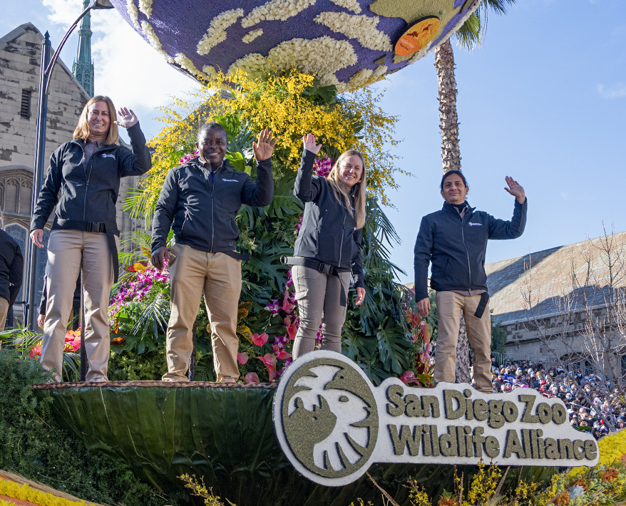 SDZWA staff on Rose Parade float