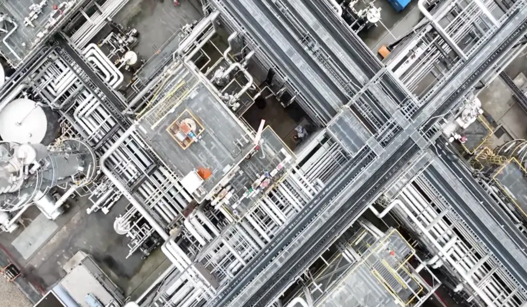 top view of chemical plant